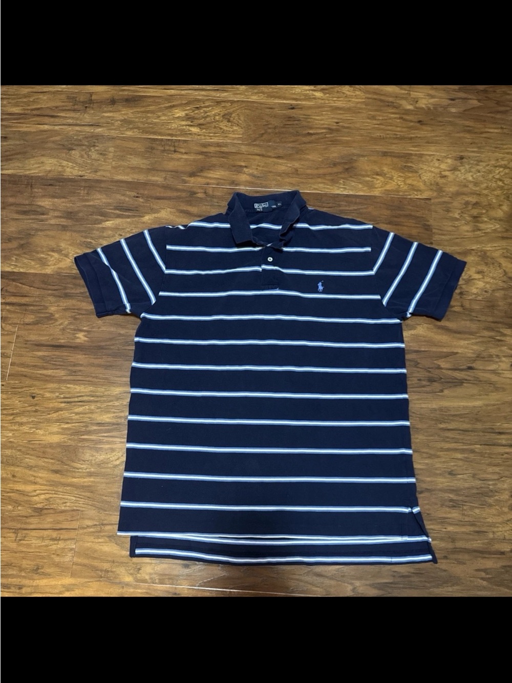 Polo Ralph Lauren Men's Polo Shirt. Blue and White Striped